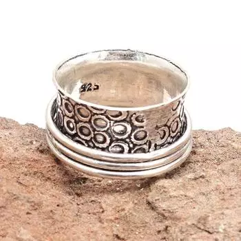 Серебряное кольцо-спиннер для женщин, четыре кольца-спиннера, серебряное ювелирное кольцо .6.5