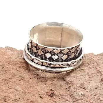 Серебряное кольцо-спиннер для женщин, четыре кольца-спиннера, серебряное ювелирное кольцо 10