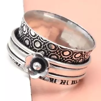 Серебряное кольцо-спиннер для женщин, четыре кольца-спиннера, серебряное ювелирное кольцо 10