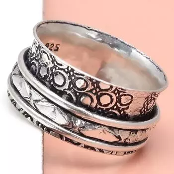 Серебряное кольцо-спиннер для женщин, четыре кольца-спиннера, серебряное ювелирное кольцо 10