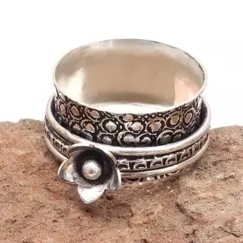 Серебряное кольцо-спиннер для женщин, четыре кольца-спиннера, серебряное ювелирное кольцо 10