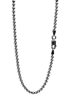 Серебряное колье-цепочка с шариками Дымчатое серебро , диаметр шарика, только цепочка [Синдзюку Кура], 45-60 см (60см), приблизительно. 2,5 мм, тонкий, 925, цепочка, цепочка,