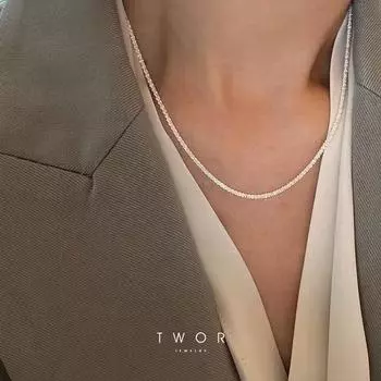 Серебряное колье-чокер 40cm