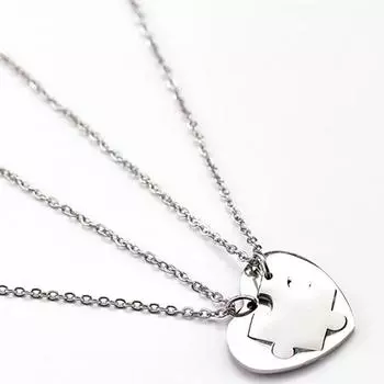 Серебряное колье Her Lab, кулон «Любовь», стиль «головоломка», колье с ремешком из титановой стали, различные методы сопоставления серебряный