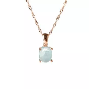 Серебряное колье из натурального камня с аквамарином, серебряно-желтая цепочка