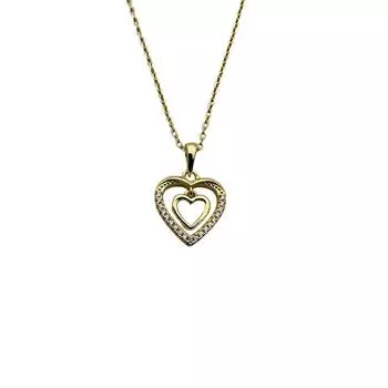 Серебряное колье-сердечко с цирконом 240052091G13K