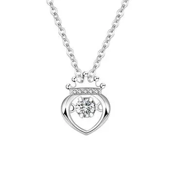 Серебряное модное ожерелье-корона 925 пробы, ожерелье с бьющимся сердцем, умная цепочка для ключицы 925 белый