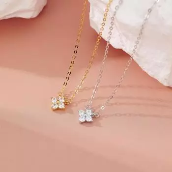 Серебряное модное ожерелье S925 с четырьмя листочками клевера, женская нишевая ключичная цепочка, простая литературная подвеска, изысканный подарок для девочек 925 silver