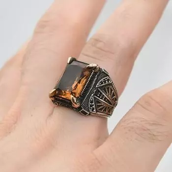 Серебряное мужское кольцо с султанитом 925K с камнем с изменением цвета — меняющиеся оттенки элегантности и стиля — Серебряное мужское кольцо с драгоценным камнем султанитом