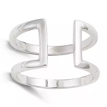 Серебряное открытое кольцо Хореография серебро (родий) - 11 мм