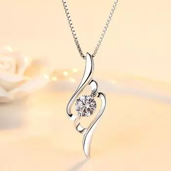 Серебряное ожерелье 925 пробы, женское сердце, кулон, простое, в корейском стиле, милое ожерелье, серебряные аксессуары 925