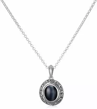 Серебряное ожерелье Arabesque Black Eye [СВОБОДНЫЙ СТИЛЬ] для мужчин Cat s FSP991-BKCE00950