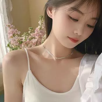 Серебряное ожерелье-бантик S925 для женщин, особый интересный дизайн, высококачественная изысканная цепочка для ключицы серебряный