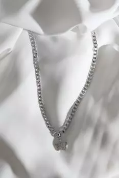 Серебряное ожерелье-цепочка с подвеской в виде звезды