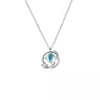 Серебряное ожерелье Dream Planet с голубой глазурью, подвеска на ключицу в японском и корейском стиле Partysu Ins 925