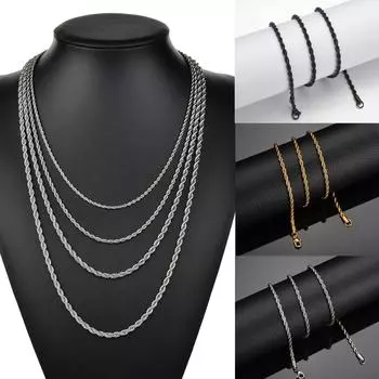 Серебряное ожерелье, очаровательное черное женское ювелирное изделие, мужское мужское хип-хоп, Золотая цепочка унисекс, цепочка в стиле панк, ожерелье, аксессуары из нержавеющей стали Silver 3.0mm*60cm