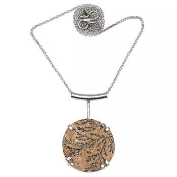Серебряное ожерелье ручной работы с драгоценными камнями Dendritic Drusy на День матери 20 дюймов