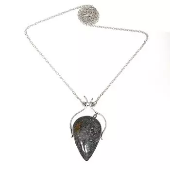 Серебряное ожерелье ручной работы с рутиловым кварцем на День матери 20 дюймов