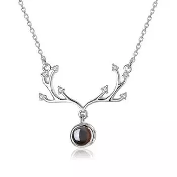 Серебряное ожерелье S925 One Deer Has Your Projection с надписью «Я люблю тебя» на 100 языках на ключицу 925