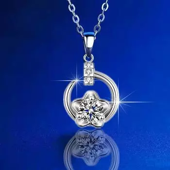 Серебряное ожерелье S925 Plum Nail, женская новая простая цепочка с цветком на ключицу