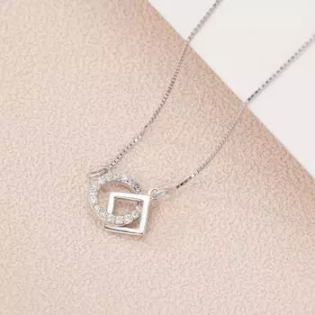 Серебряное ожерелье S925 пробы с переплетением, женская мода, легкая, роскошная, геометрическая, ключичная цепочка, подвеска в виде ниши