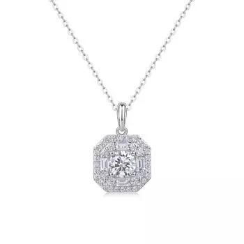 Серебряное ожерелье S925 пробы с подвеской из муассанита, цепочка на ключицу, серебряная бижутерия, подвеска Panyu