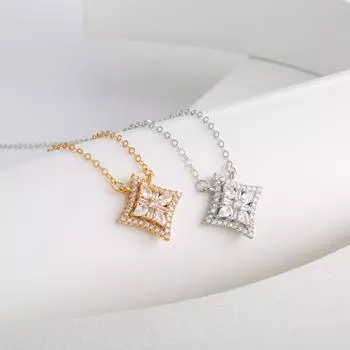 Серебряное ожерелье S925 пробы, женское, легкое, роскошное, с геометрическим кулоном, звездой, морской светом, цепочкой на ключицу, ювелирное украшение для девочки 925 Silver белого золота