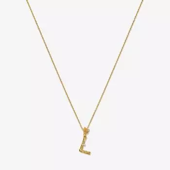 Серебряное ожерелье S925 с 26 буквами французской винтажной текстуры с нерегулярными буквами и бриллиантами на ключицу 925 Silver