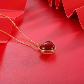 Серебряное ожерелье S925 с агатом, женское, с красным сердцем, подвеска, легкая, роскошная, высокого класса, цепочка на ключицу с маленьким красным сердцем, персиковым сердцем 925 silver