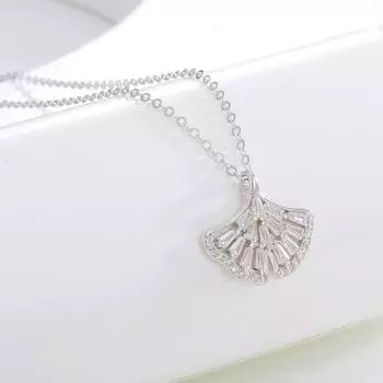 Серебряное ожерелье S925 с бриллиантами из листьев гинкго, женская мода, темперамент, осенние листья, цепочка на ключицу, ювелирные изделия премиум-класса 925 Silver