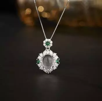 Серебряное ожерелье S925 с инкрустацией из натурального льда и кристаллов, с поверхностью яйца, темпераментный роскошный инкрустированный кулон, цепочка на ключицу из халцедона 925 Silver