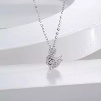 Серебряное ожерелье S925 с лебедем, женский нишевый дизайн, высококачественный кулон с бриллиантами в виде маленького лебедя, новая национальная цепочка на ключицу с приливом и ветром 925 Silver