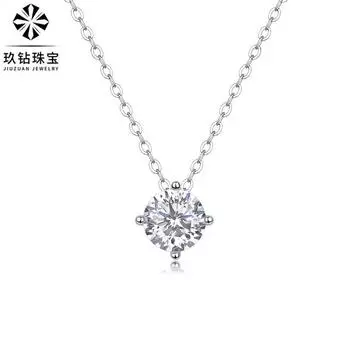 Серебряное ожерелье S925 с муассанитом, женское трендовое ожерелье с цепочкой, аксессуары, подарки
