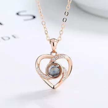 Серебряное ожерелье S925 с надписью «Я люблю тебя» на 100 языках 925