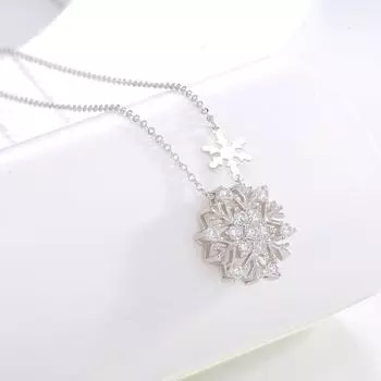 Серебряное ожерелье S925 с подсолнухом, женская корейская версия, цепочка на ключицу, легкая, роскошная, темпераментная, подвеска в виде снежинки, нишевый дизайн, подарок, мода 925 Silver
