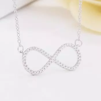 Серебряное ожерелье S925 с подвеской Темпераментное ожерелье с 8 символами, инкрустированное бриллиантами, на свадьбу, на день рождения, в подарок, ювелирные изделия серебряный