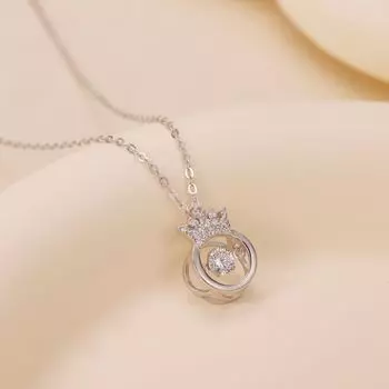 Серебряное ожерелье S925 с подвеской в виде короны, интернет-знаменитость, женственность, простая цепочка на ключицу, подарок на день рождения, универсальная классика 925 Silver белого золота