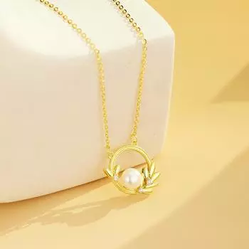 Серебряное ожерелье S925 с пшеничными ушками, инкрустированное натуральным жемчугом, женская мода, простое, легкое, роскошное, универсальное, цепочка на ключицу, ювелирные изделия, мода 925 Silver