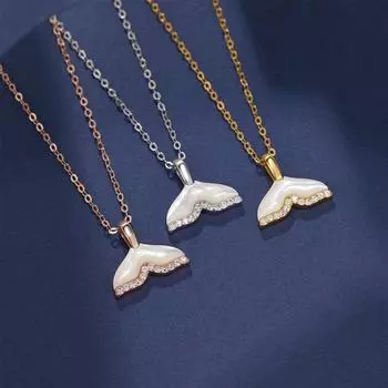 Серебряное ожерелье S925 с рыбьим хвостом, женский кулон с рыбьим хвостом, цепочка на ключицу в виде дельфиньего хвоста, легкий роскошный дизайн, подарок на день рождения 925 Silver