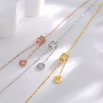 Серебряное ожерелье S925 с тонкой талией и бахромой, женское, в корейском стиле, полная бриллиантовая цепочка на ключицу, кольцо в стиле Сингапура, ювелирные изделия знаменитостей из Интернета 925 Silver белого золота
