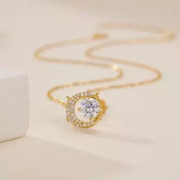 Серебряное ожерелье S925 Star Moon, Женское подвесное украшение Star Moon из циркония, роскошная нишевая цепочка для ключицы премиум-класса, модные ювелирные изделия 925 Silver белого золота