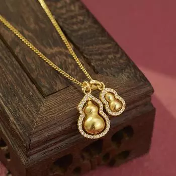 Серебряное ожерелье S925, старинный метод вращения, двойная тыква, женская легкая роскошная позолоченная цепочка на ключицу, ювелирные изделия, мода 925 Silver