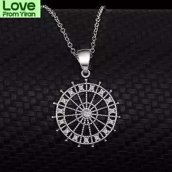 Серебряное ожерелье S925 The Rudder Compass с подвеской в виде якоря, символизирующее индивидуальность и темперамент в Европе и США 45cm