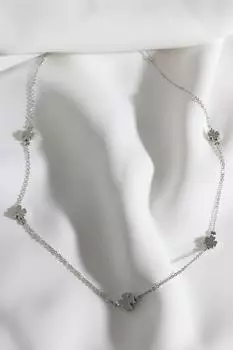 Серебряное ожерелье с 5 клеверами