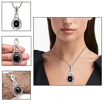 Серебряное ожерелье с аметистом, подаренное ювелирное изделие, подвеска ручной работы 18 дюймов с драгоценными камнями