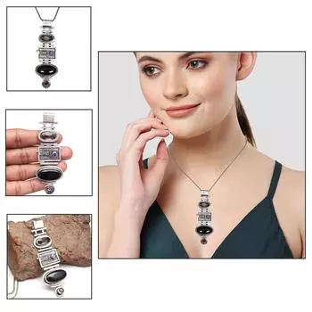 Серебряное ожерелье с аметистом, подаренное ювелирное изделие, подвеска ручной работы 18 дюймов с драгоценными камнями