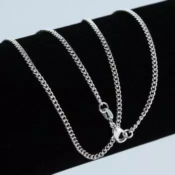 Серебряное ожерелье с цепочкой O шириной 1 мм для женщин и мужчин, цепочка с подвеской длиной 16-24 дюйма 16inch