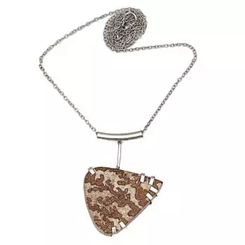 Серебряное ожерелье с друзами из дендритового агата на День матери, 20 дюймов