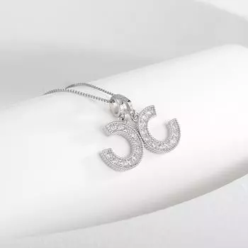 Серебряное ожерелье с двойной буквой C для женщин, ретро-цепочка в форме коробки, подвеска в виде буквы, цепочка на ключицу, легкая, роскошная, ювелирная мода высокого класса 925 Silver