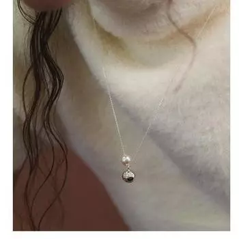 Серебряное ожерелье с двумя жемчужинами Тондэмун: Стильная, уникальная и минималистичная цепочка на ключицу Electroplated медный